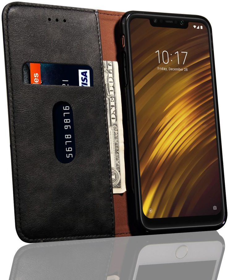 Xiaomi PocoPhone F1 Hoesje met Kaarthouder Zwart afbeelding 3