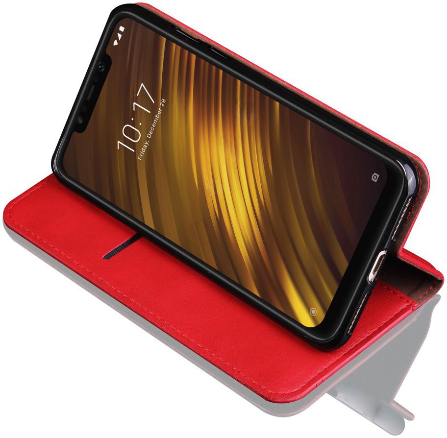 Xiaomi PocoPhone F1 Hoesje met Kaarthouder Rood afbeelding 3