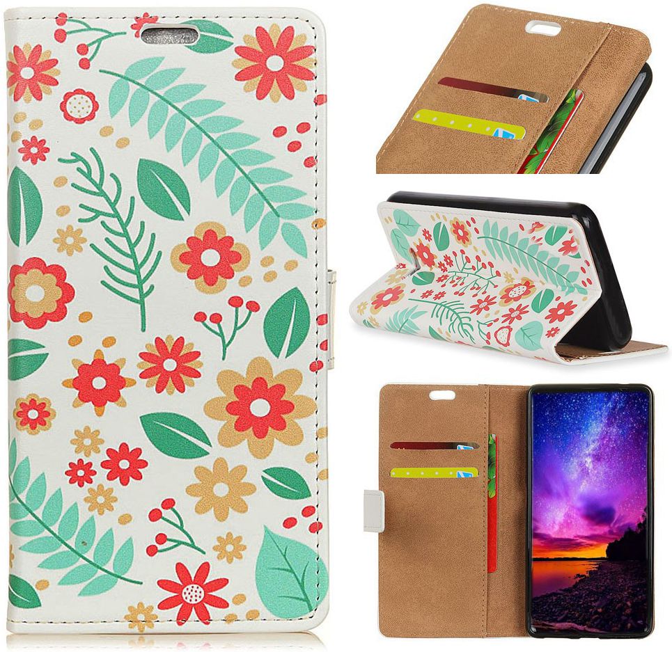 Huawei Mate 20 Lite Bookcase Hoesje met Print Bloemen afbeelding 2