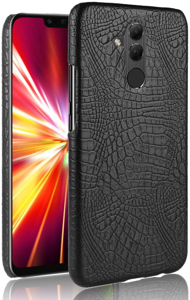 Huawei Mate 20 Lite Hoesje met Krokodil Textuur Zwart afbeelding 1
