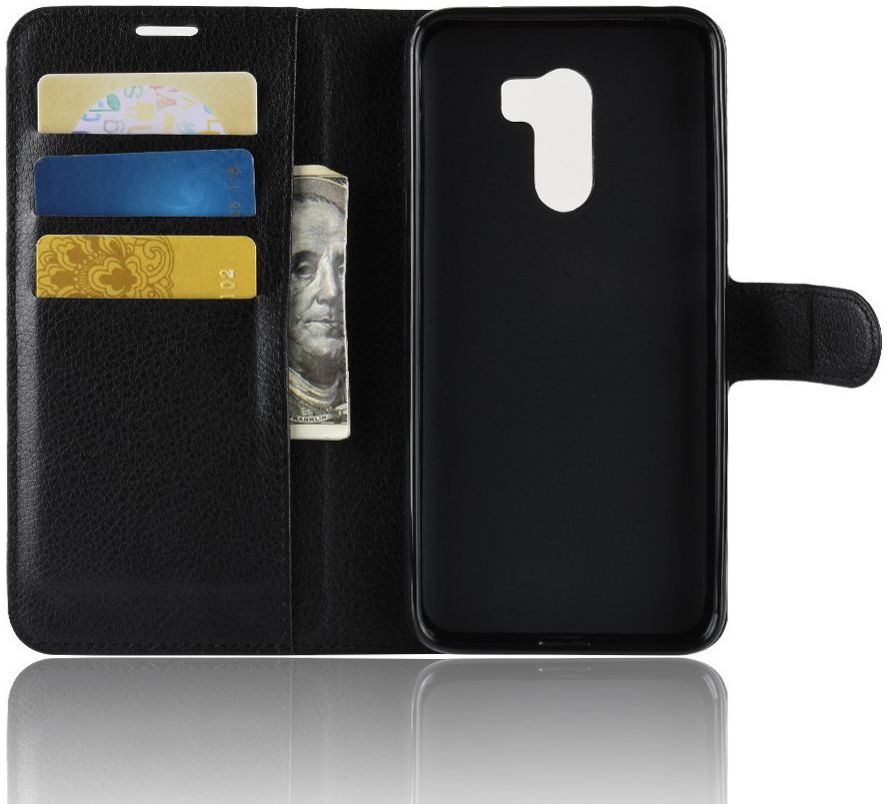 Xiaomi Pocophone F1 Lederen Wallet Stand Hoesje Zwart afbeelding 6