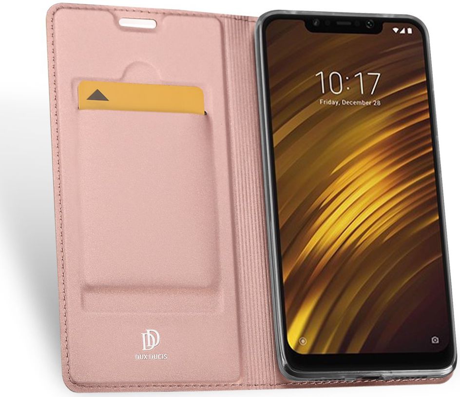 Dux Ducis Xiaomi Pocophone F1 Premium Bookcase Hoesje Roze Goud afbeelding 2