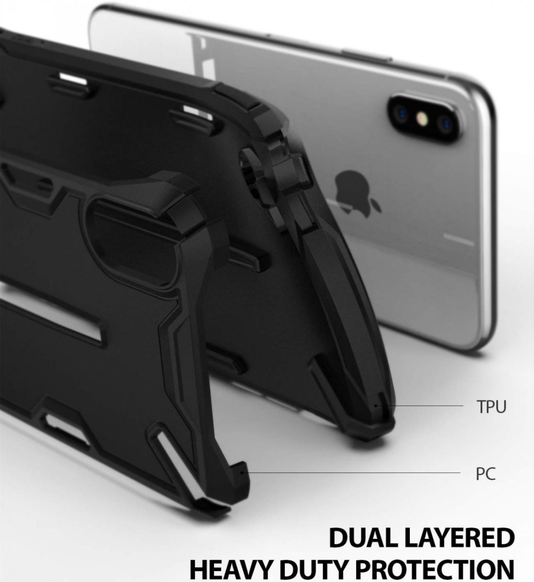 Ringke Dual X Apple iPhone XS Max Hoesje Zwart afbeelding 2
