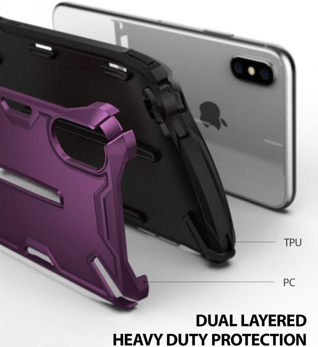 Ringke Dual X Apple iPhone XS Max Hoesje Paars afbeelding 2