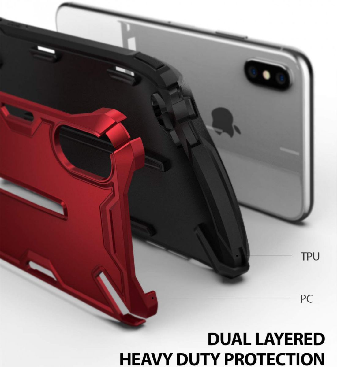 Ringke Dual X Apple iPhone XS Hoesje Rood afbeelding 2