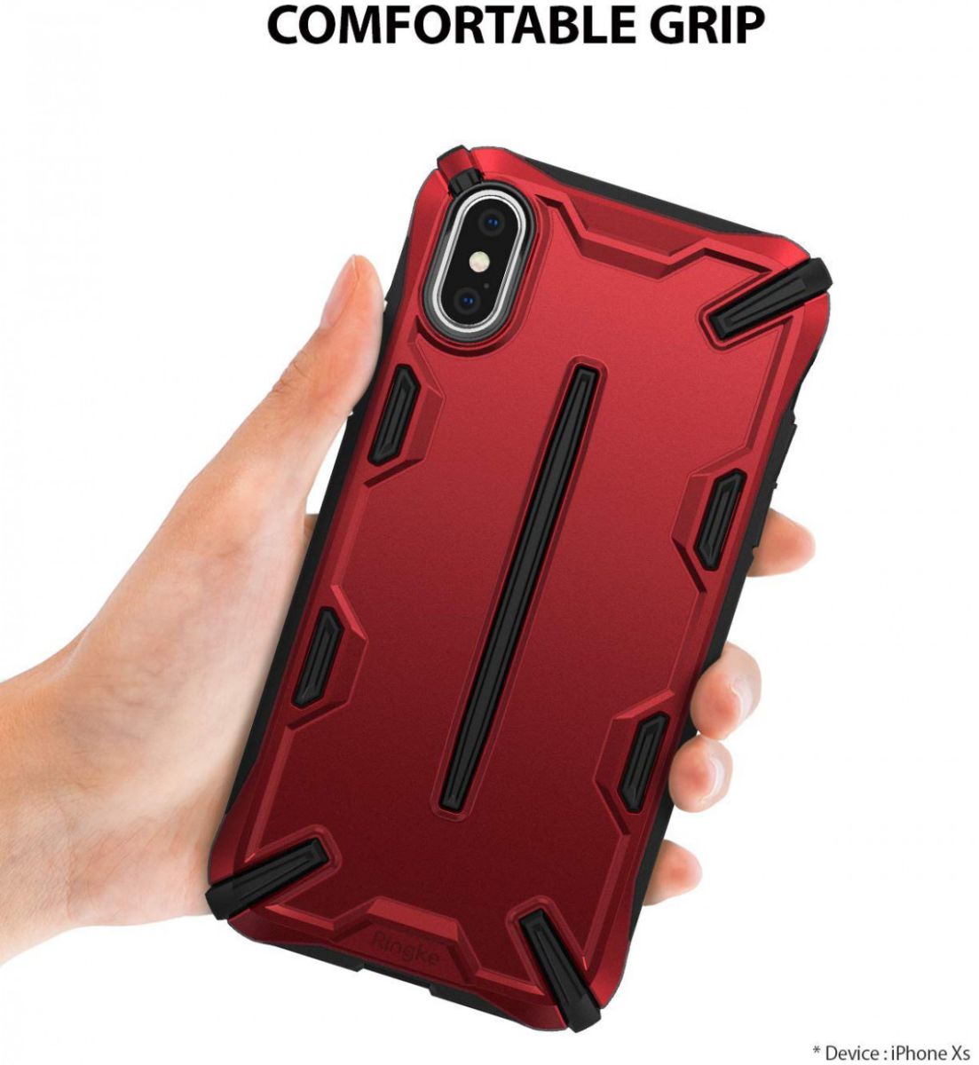 Ringke Dual X Apple iPhone XS Hoesje Rood afbeelding 5