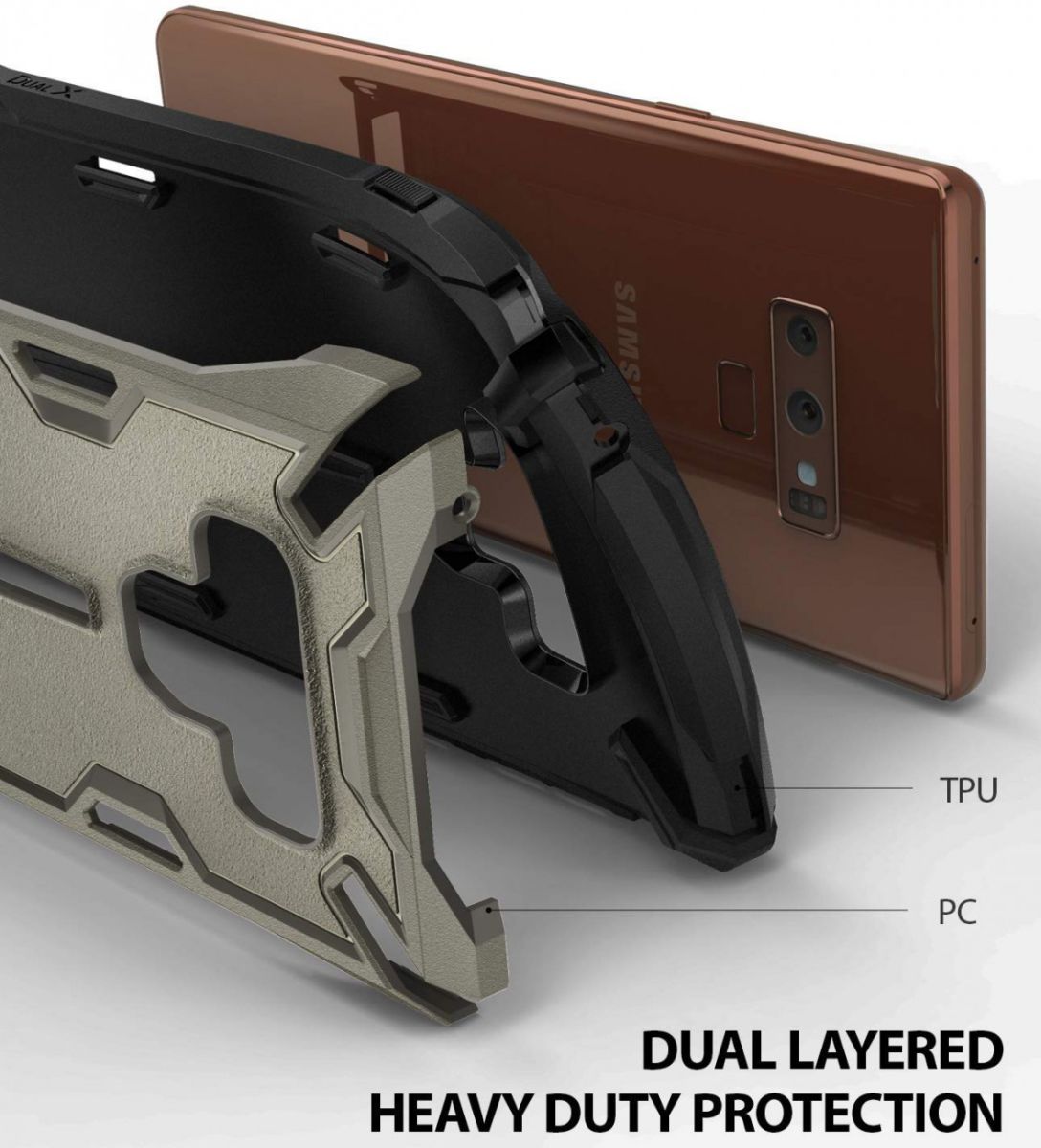 Ringke Dual X Samsung Galaxy Note 9 Hoesje Brons afbeelding 2