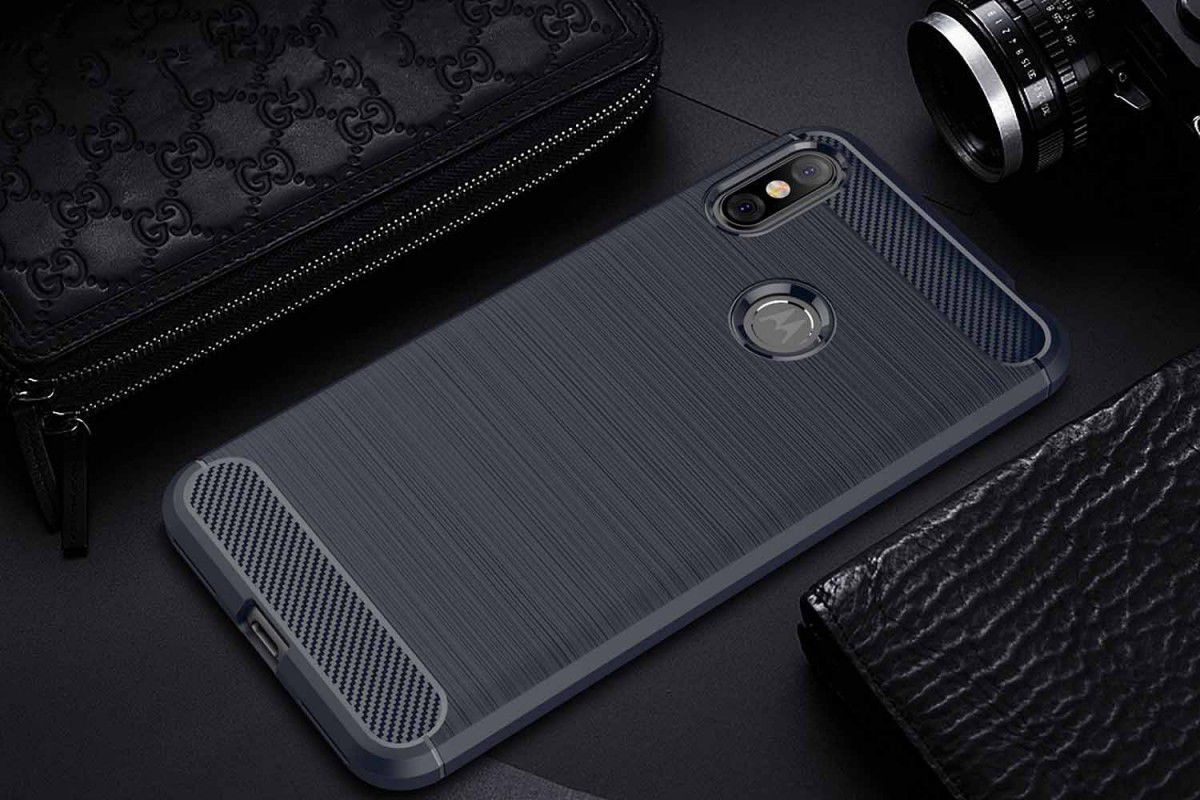 Motorola One Geborsteld TPU Hoesje Blauw afbeelding 11