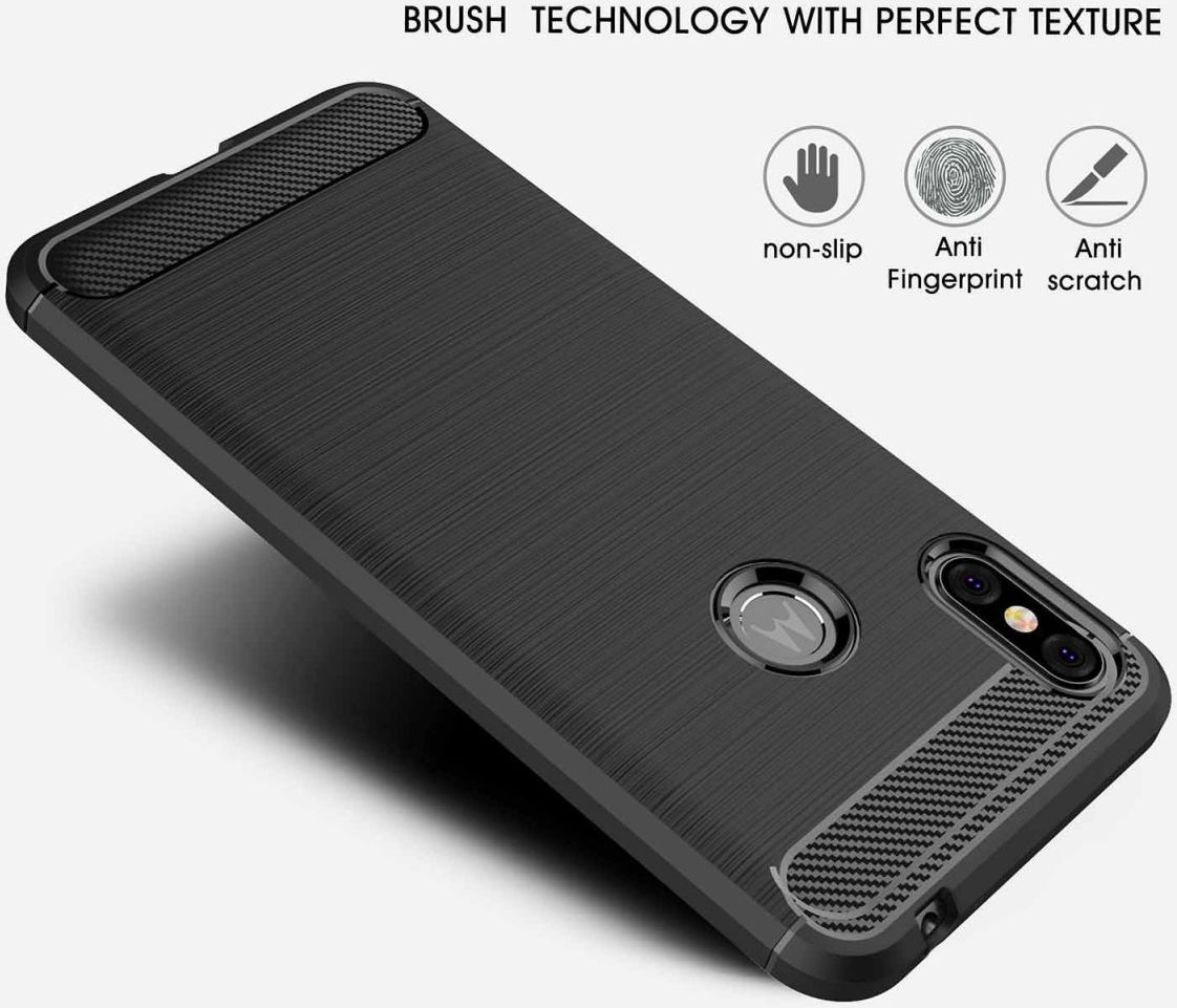 Motorola One Geborsteld TPU Hoesje Blauw afbeelding 7