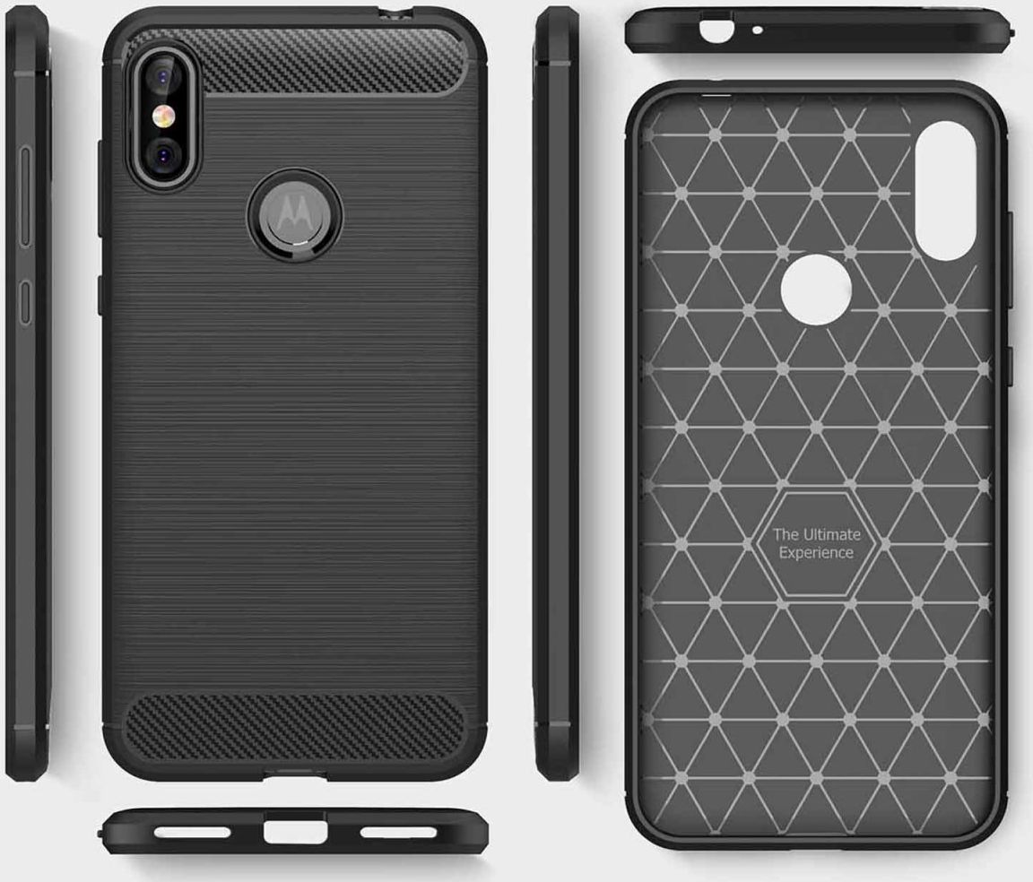 Motorola One Geborsteld TPU Hoesje Blauw afbeelding 10