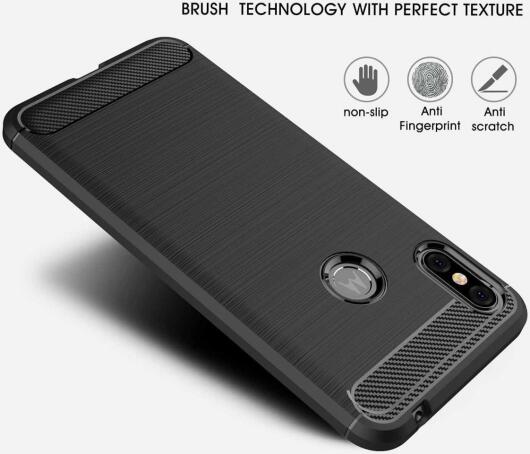 Motorola One Geborsteld TPU Hoesje Blauw afbeelding 7