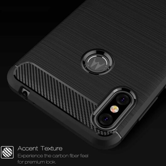 Motorola One Geborsteld TPU Hoesje Blauw afbeelding 8