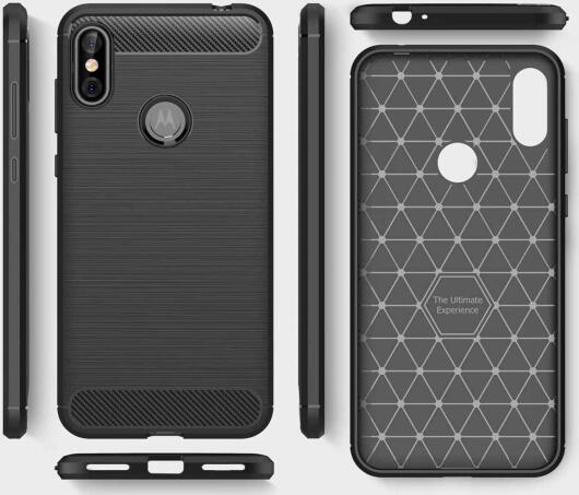 Motorola One Geborsteld TPU Hoesje Blauw afbeelding 10