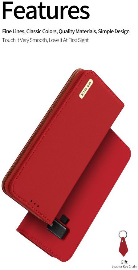 Dux Ducis Luxe Book Case Samsung Galaxy Note 9 Hoesje Echt Leer Rood afbeelding 11