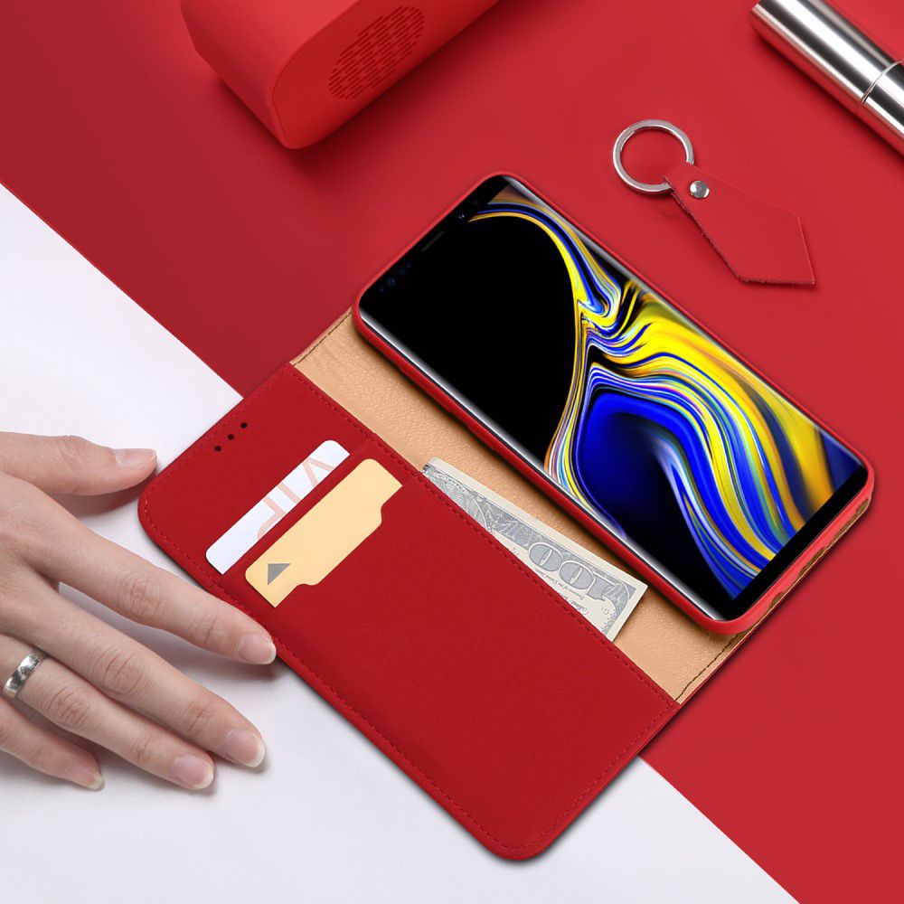 Dux Ducis Luxe Book Case Samsung Galaxy Note 9 Hoesje Echt Leer Rood afbeelding 2