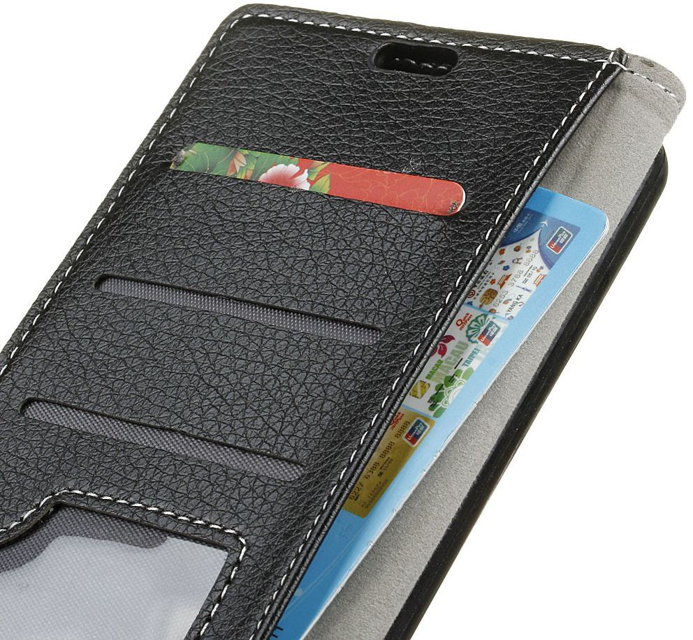 Nokia 3.1 Hoesje met Kaarthouder Zwart afbeelding 5