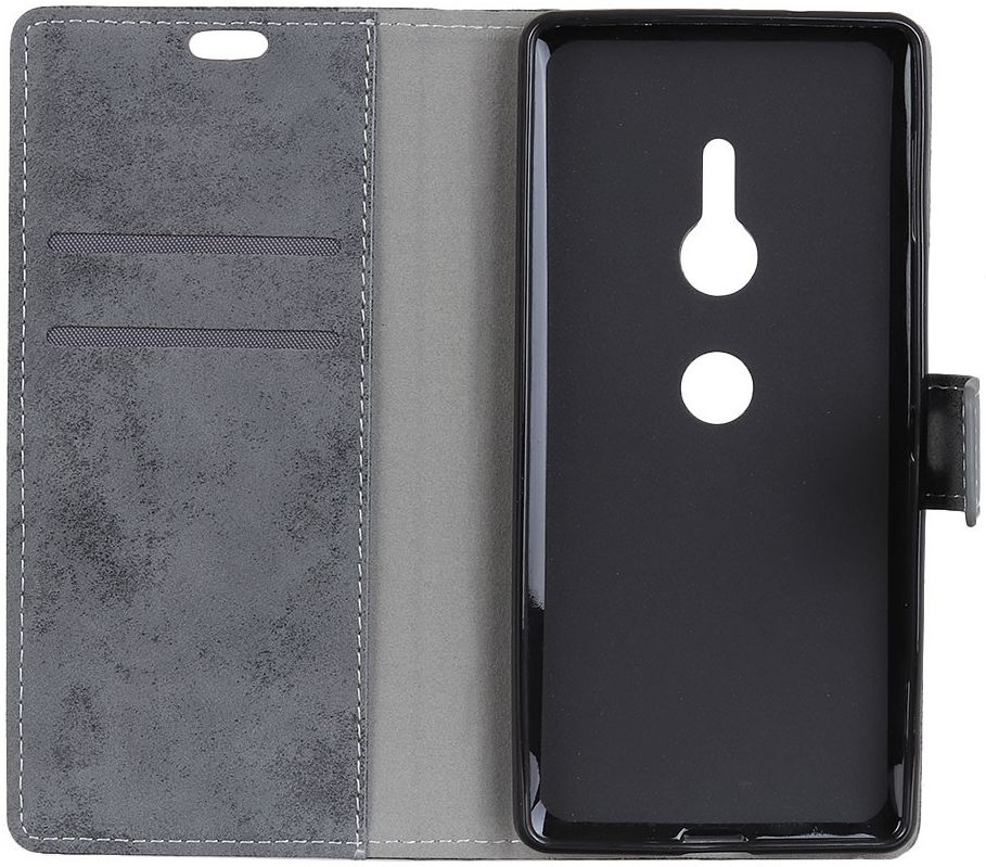 Sony Xperia XZ3 Stijlvol Hoesje met Kaarthouder Grijs afbeelding 2