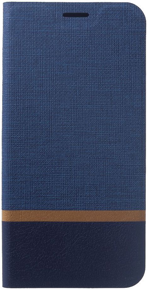 Huawei P Smart Plus Linnen Textuur Lederen Flip Hoesje Blauw afbeelding 1