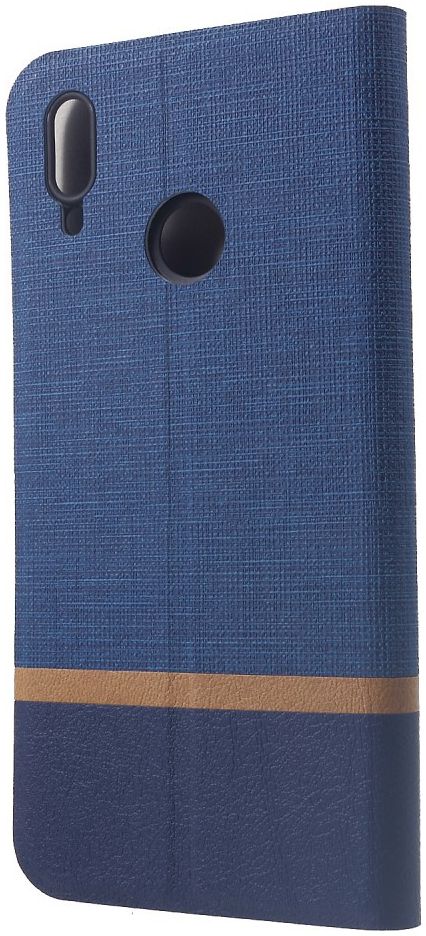Huawei P Smart Plus Linnen Textuur Lederen Flip Hoesje Blauw afbeelding 4