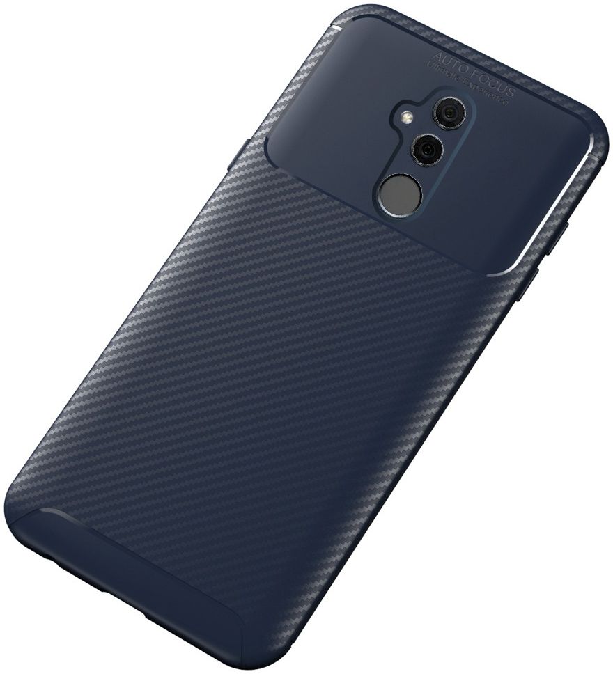 Huawei Mate 20 Lite Siliconen Carbon Hoesje Blauw afbeelding 4