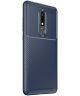 Nokia 5.1 Siliconen Carbon Hoesje Blauw