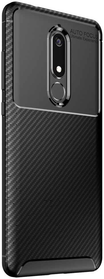 Nokia 5.1 Siliconen Carbon Hoesje Zwart afbeelding 11