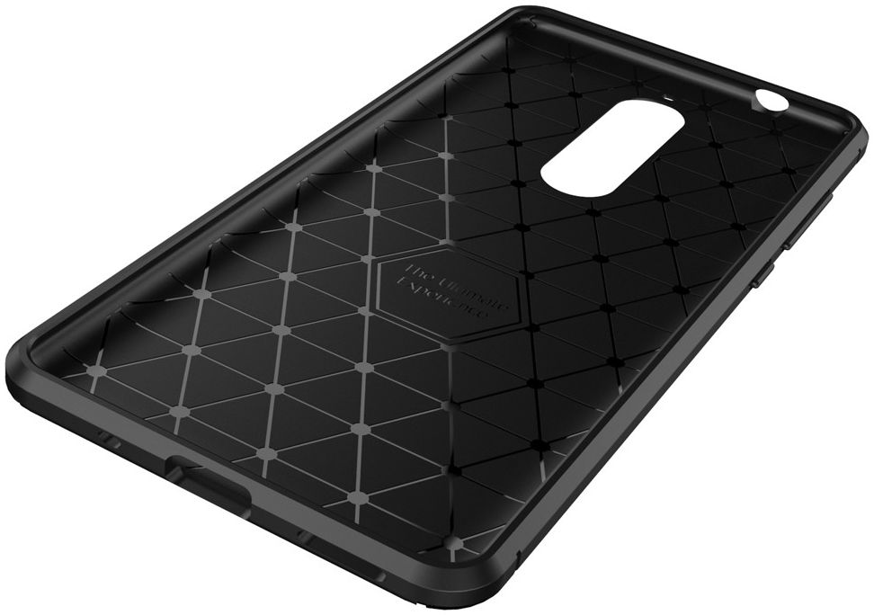 Nokia 5.1 Siliconen Carbon Hoesje Zwart afbeelding 7