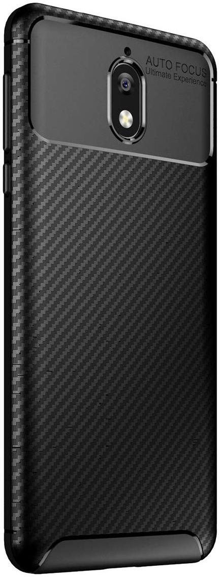 Nokia 3.1 Siliconen Carbon Hoesje Zwart afbeelding 1