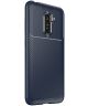 Xiaomi PocoPhone F1 Siliconen Carbon Hoesje Blauw