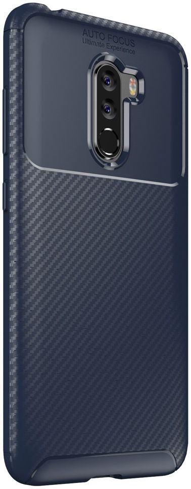 Xiaomi PocoPhone F1 Siliconen Carbon Hoesje Blauw afbeelding 4