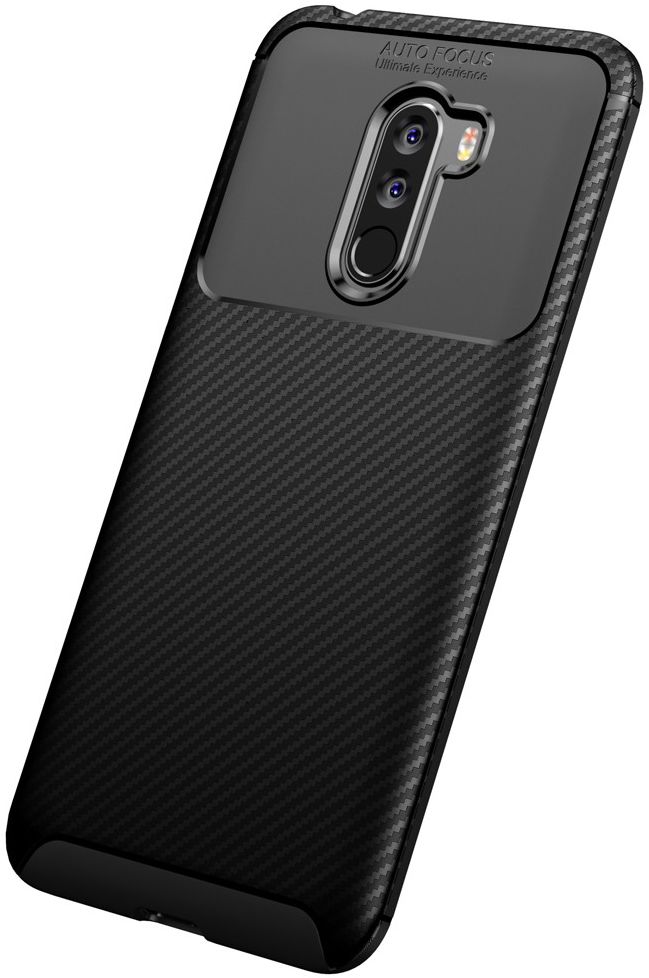 Xiaomi PocoPhone F1 Siliconen Carbon Hoesje Zwart afbeelding 4