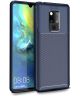 Huawei Mate 20 Siliconen Carbon Hoesje Blauw