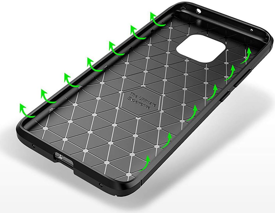 Huawei Mate 20 Pro Siliconen Carbon Hoesje Blauw afbeelding 5