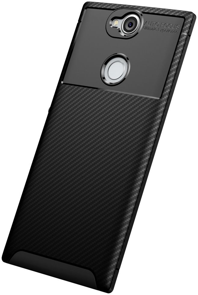 Sony Xperia XA2 Plus Siliconen Carbon Hoesje Zwart afbeelding 4