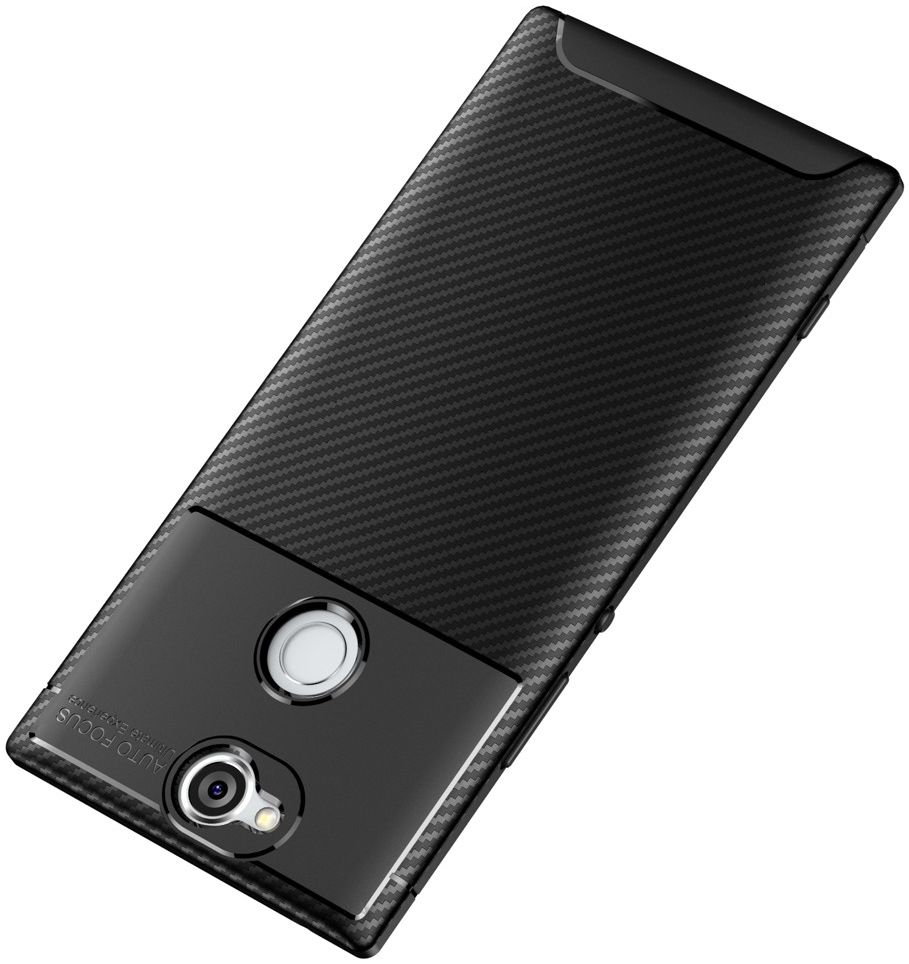 Sony Xperia XA2 Plus Siliconen Carbon Hoesje Zwart afbeelding 10