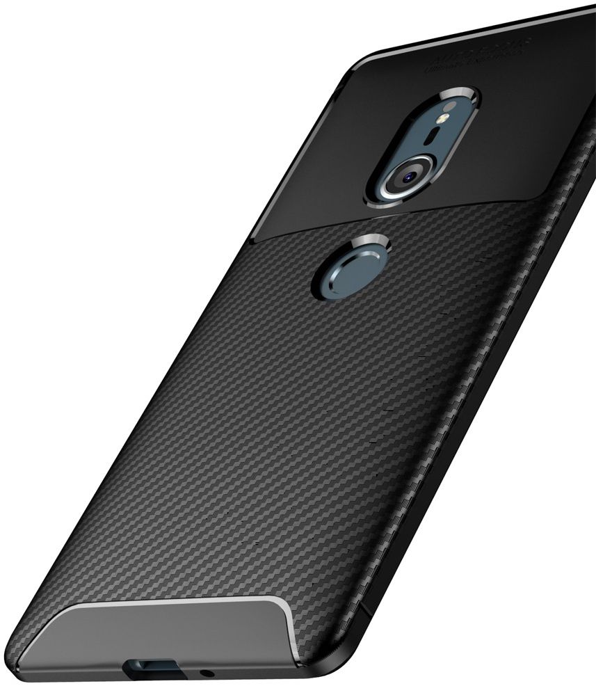 Sony Xperia XZ2 Siliconen Carbon Hoesje Zwart afbeelding 11