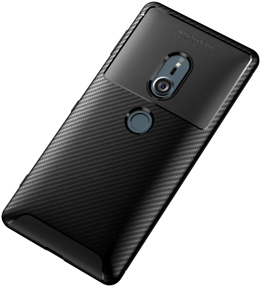 Sony Xperia XZ2 Siliconen Carbon Hoesje Zwart afbeelding 12
