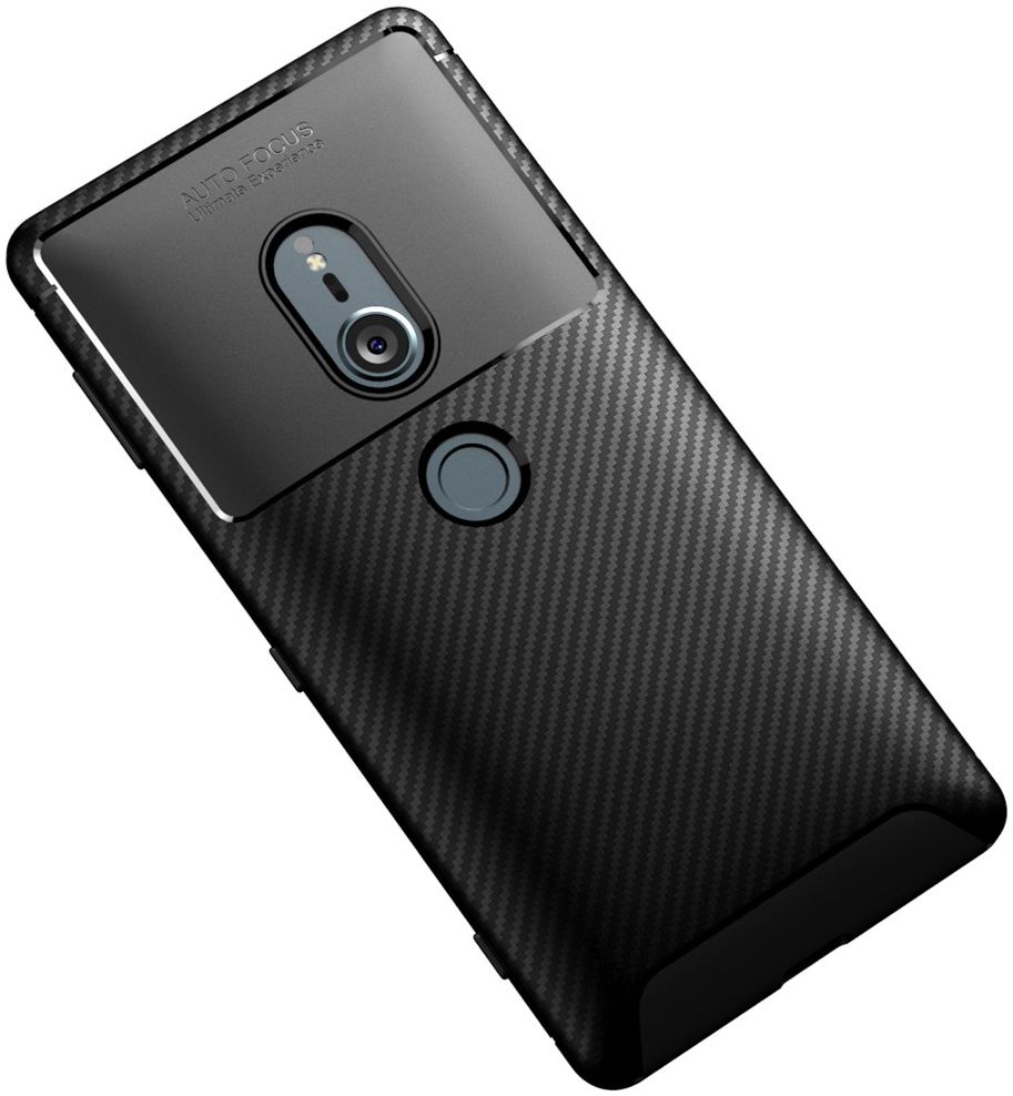 Sony Xperia XZ2 Siliconen Carbon Hoesje Zwart afbeelding 8