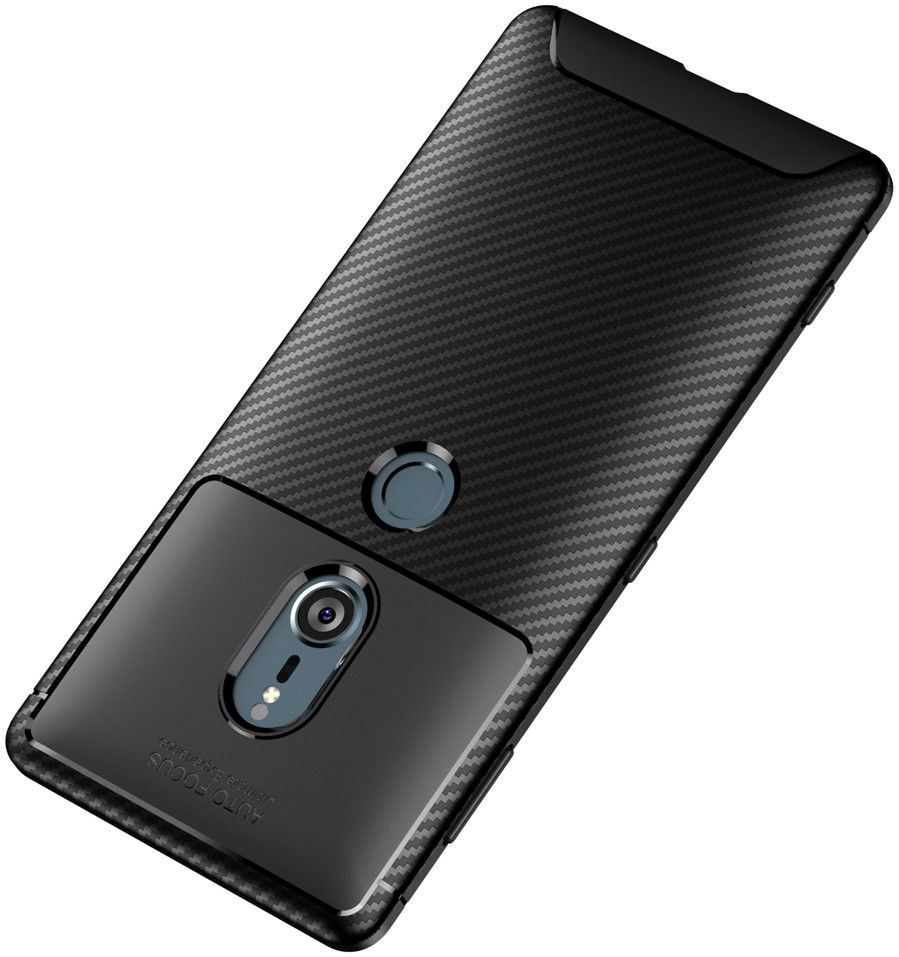 Sony Xperia XZ2 Siliconen Carbon Hoesje Zwart afbeelding 10