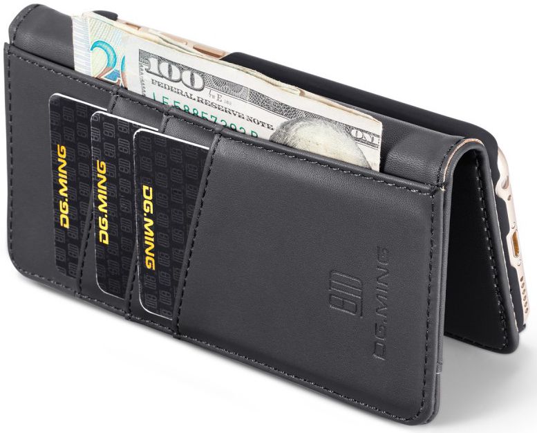 Apple iPhone 6s Echt Leren 2-in-1 Bookcase en Back Cover Hoesje Zwart afbeelding 8