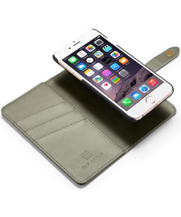 Apple iPhone 6s Echt Leren 2-in-1 Bookcase en Back Cover Hoesje Groen Hoesjes