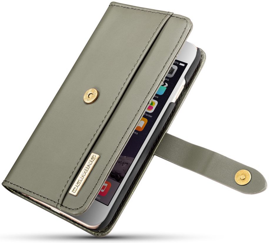 Apple iPhone 6s Echt Leren 2-in-1 Bookcase en Back Cover Hoesje Groen afbeelding 2