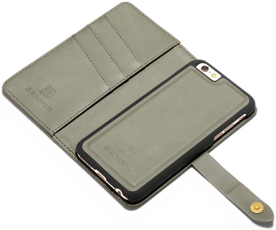 Apple iPhone 6s Echt Leren 2-in-1 Bookcase en Back Cover Hoesje Groen afbeelding 5