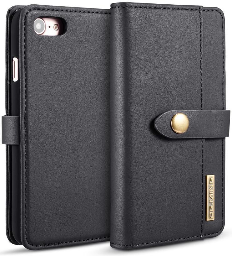 Apple iPhone 7/8 Echt Leren 2-in-1 Bookcase en Back Cover Hoesje Zwart afbeelding 9