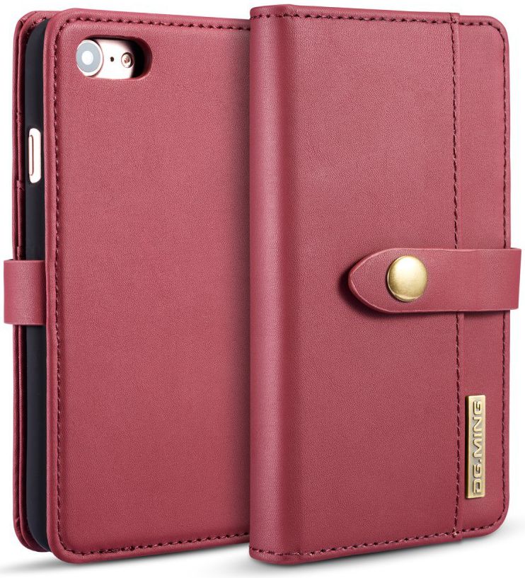 Apple iPhone 7/8 Echt Leren 2-in-1 Bookcase en Back Cover Hoesje Rood afbeelding 9