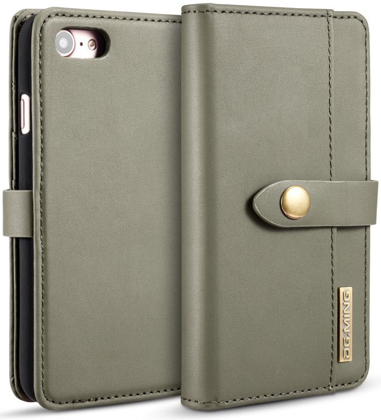 Apple iPhone 7/8 Echt Leren 2-in-1 Bookcase en Back Cover Hoesje Groen afbeelding 9