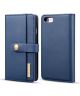 Apple iPhone 7/8 Echt Leren 2-in-1 Bookcase en Back Cover Hoesje Blauw