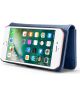 Apple iPhone 7/8 Echt Leren 2-in-1 Bookcase en Back Cover Hoesje Blauw