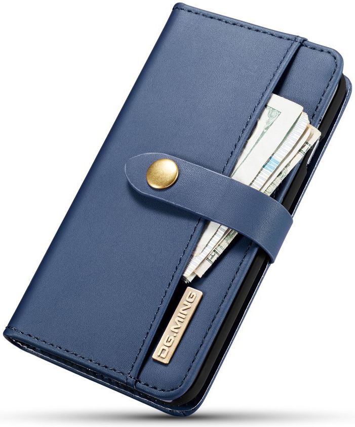 Apple iPhone 7/8 Echt Leren 2-in-1 Bookcase en Back Cover Hoesje Blauw afbeelding 8