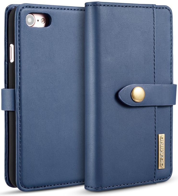 Apple iPhone 7/8 Echt Leren 2-in-1 Bookcase en Back Cover Hoesje Blauw afbeelding 9